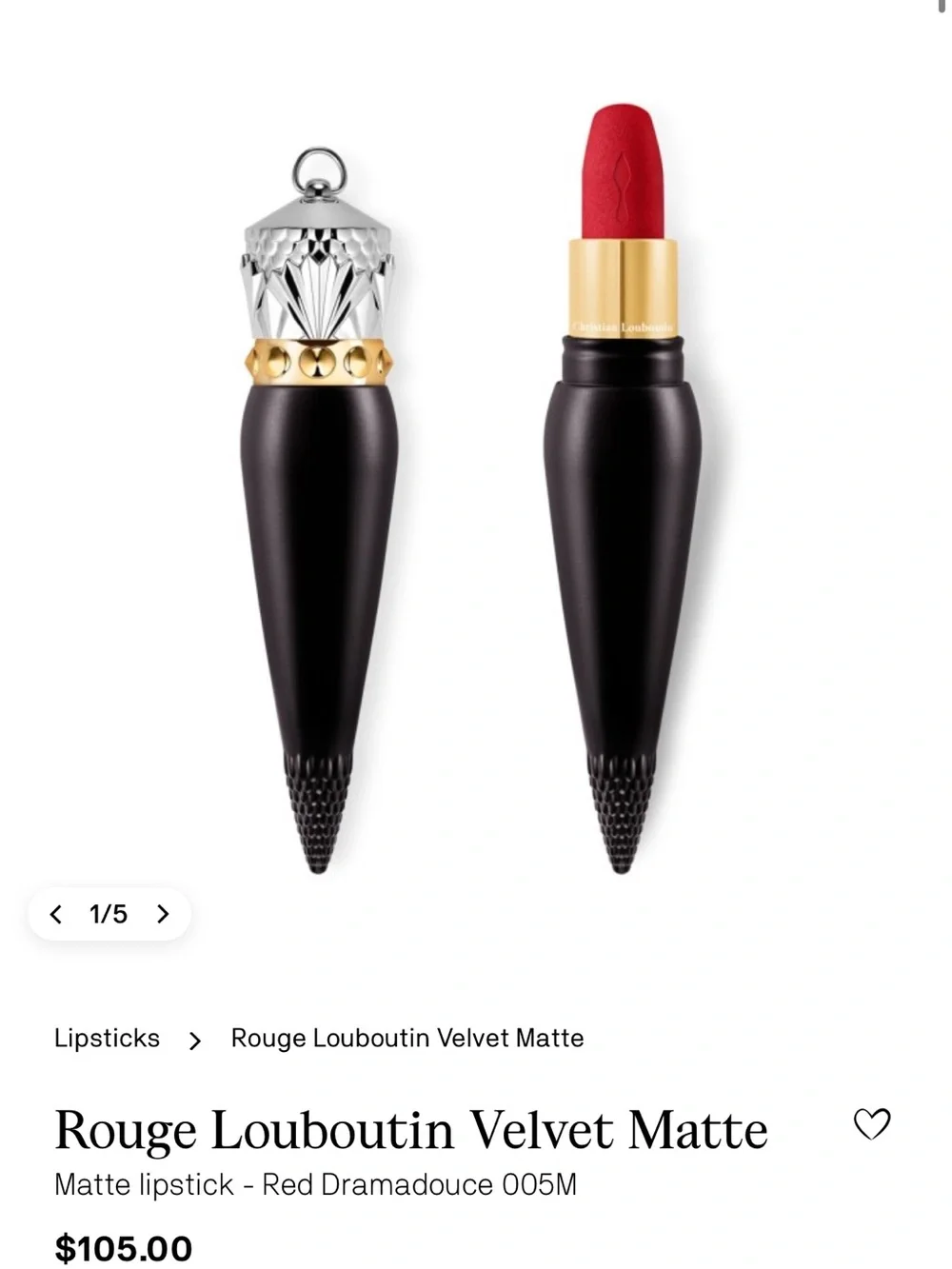 Christian Louboutin Rouge Louboutin Velvet Matte Lip Colour Lipstick ~005 BOXED